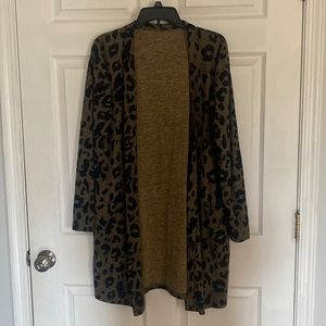 Long leopard cardigan